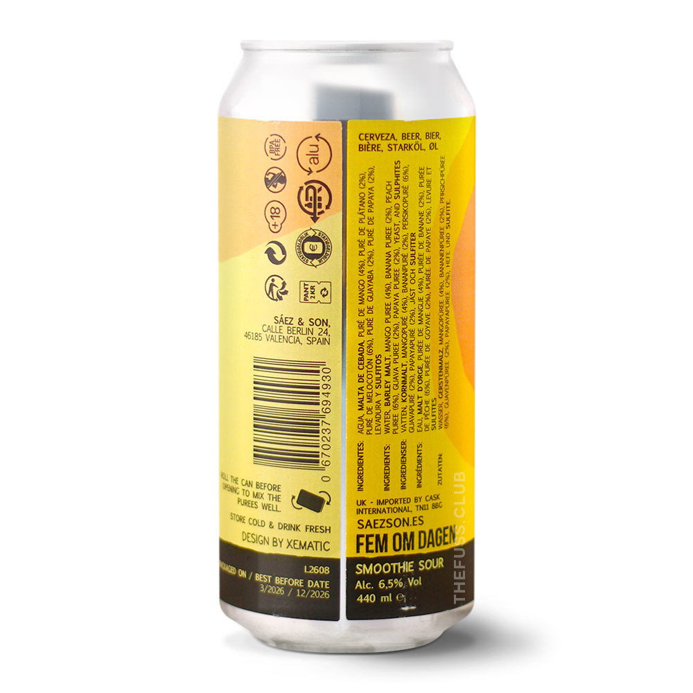 Sáez & Son Fem Om Dagen Sour - Smoothie / Pastry craft beer home delivery UK