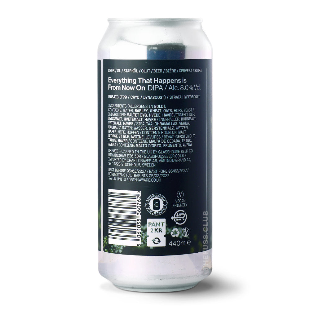 GlassHouse Beer Co Everything That Happens is From Now On IPA - Imperial / Double New England / Hazy craft beer home delivery UK