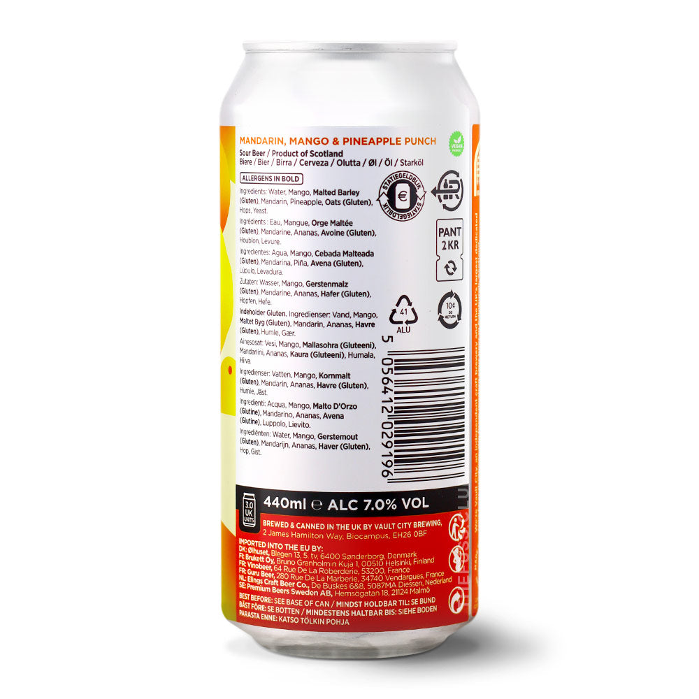 Vault City Brewing PUNCH: Mandarin, Mango & Pineapple Sour - Fruited craft beer home delivery UK