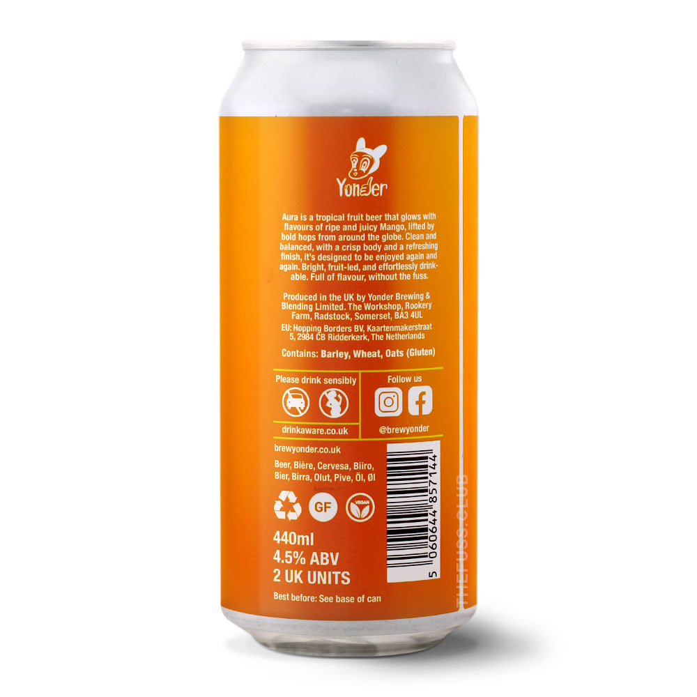 Yonder Brewing Aura: Tropical Mango Fruit Beer craft beer home delivery UK