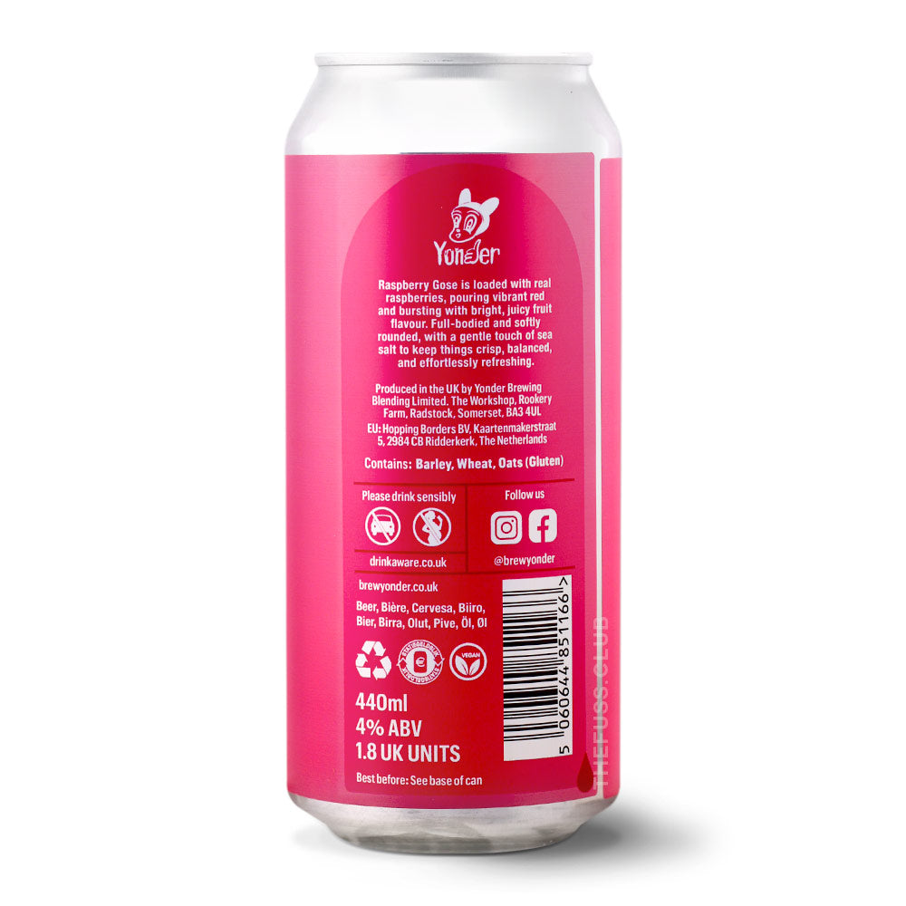 Yonder Brewing Raspberry Gose Sour - Fruited Gose craft beer home delivery UK