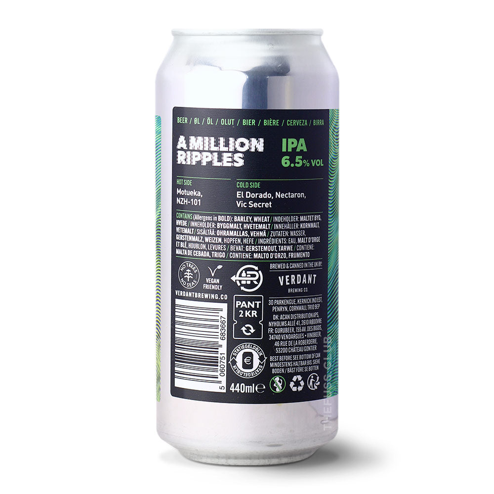 Verdant Brewing Co A Million Ripples IPA - New England / Hazy craft beer home delivery UK