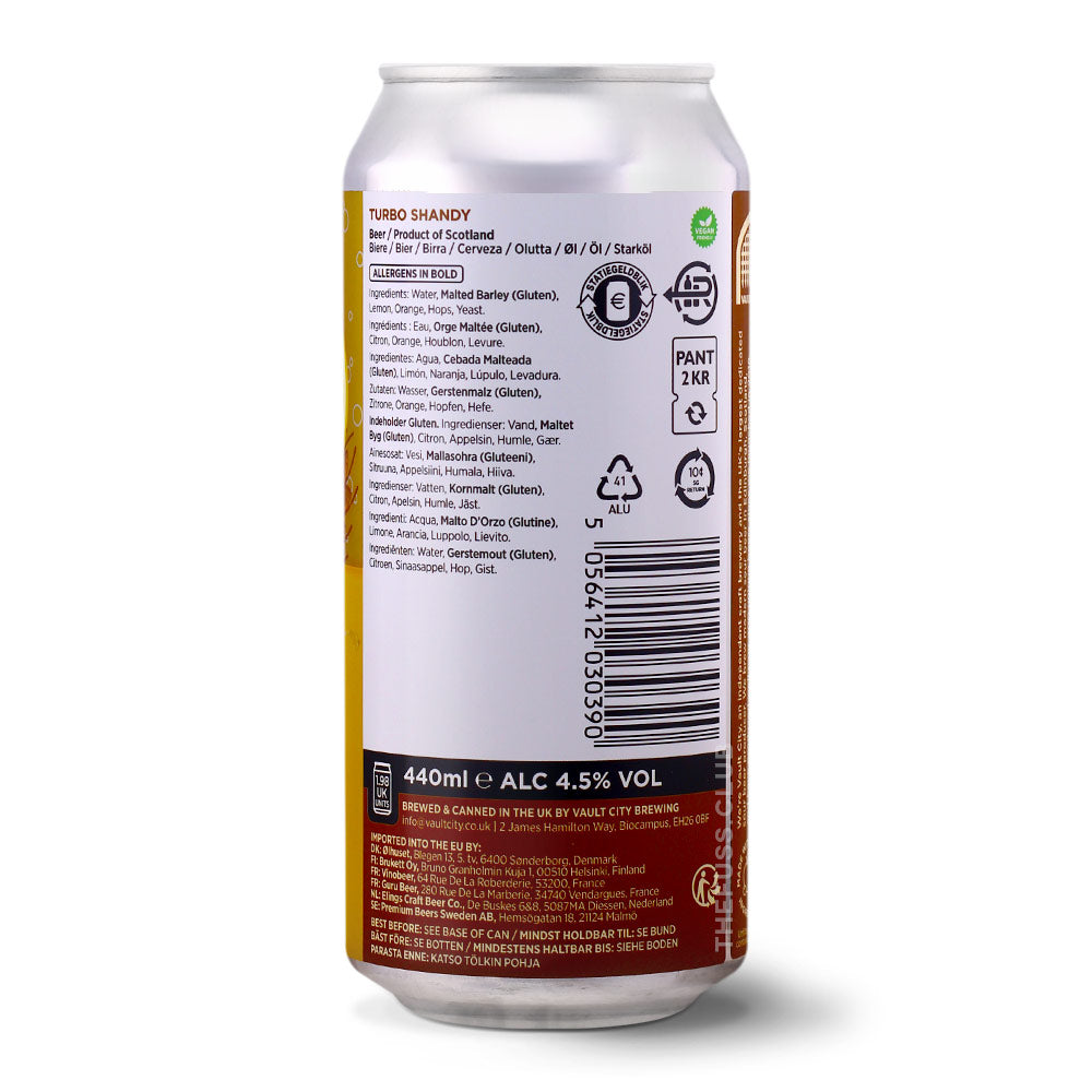 Vault City Brewing Turbo Shandy Lager - Fruited   craft beer home delivery UK