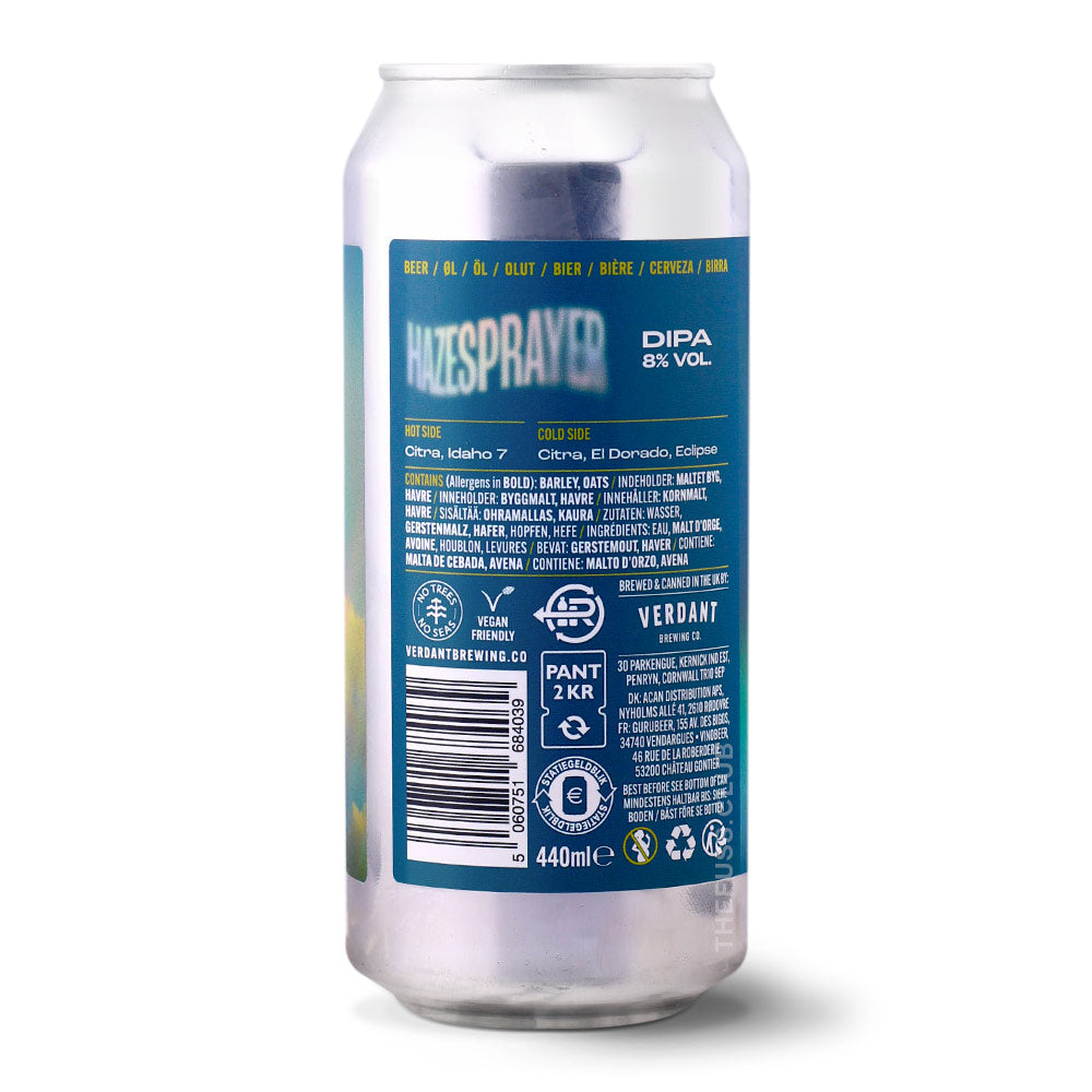 Verdant Brewing Co Hazesprayer IPA - Imperial / Double New England / Hazy craft beer home delivery UK